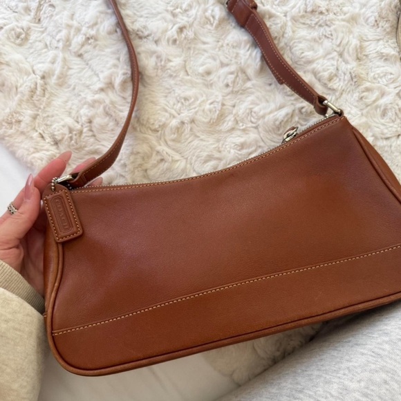 Rare Vintage Coach Hampton Demi Brown Leather Shoulder Crossbody Bag - Picture 3 of 6